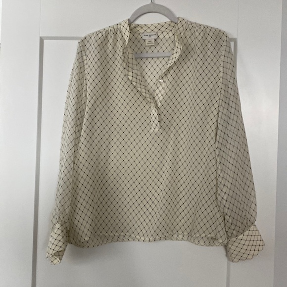 Club Monaco shirt. Size Medium cream and black - Picture 1 of 4